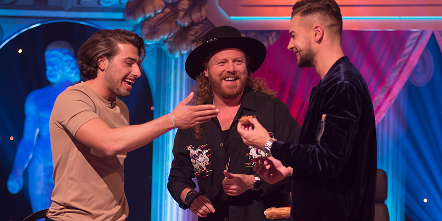 Celebrity Juice. Image shows from L to R: Kem Cetinay, Leigh Francis, Chris Hughes