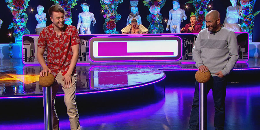 Celebrity Juice. Image shows from L to R: Roman Kemp, Chris Harris. Copyright: Talkback