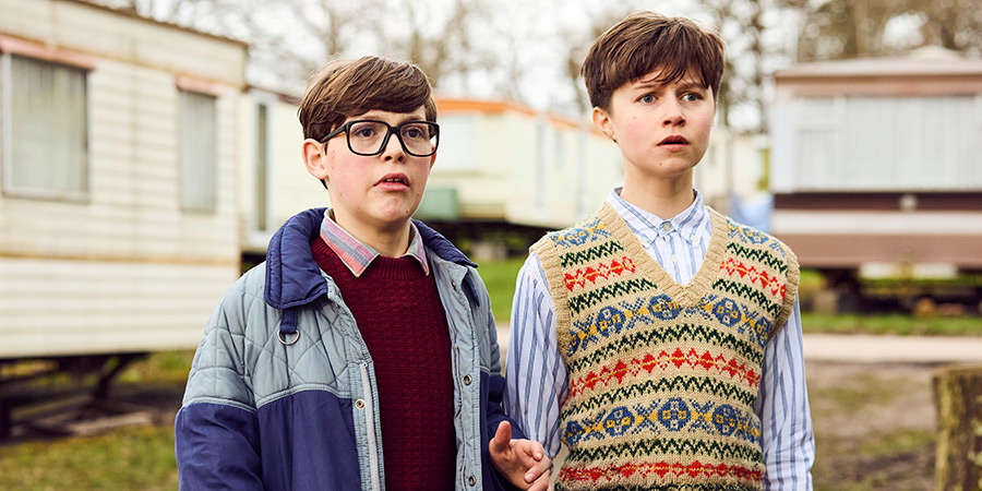 Changing Ends. Image shows left to right: Young Alan Carr (Oliver Savell), Neville (Billy Byers)