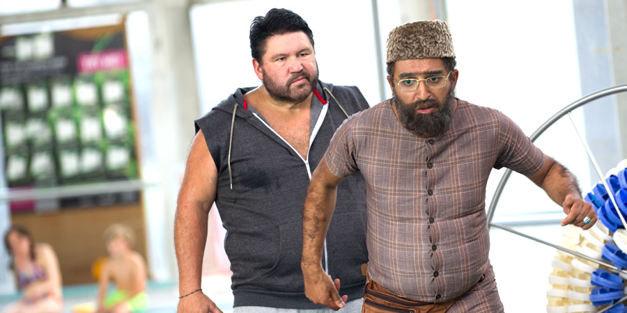 Citizen Khan. Image shows from L to R: Doug (Ricky Grover), Mr Khan (Adil Ray). Copyright: BBC