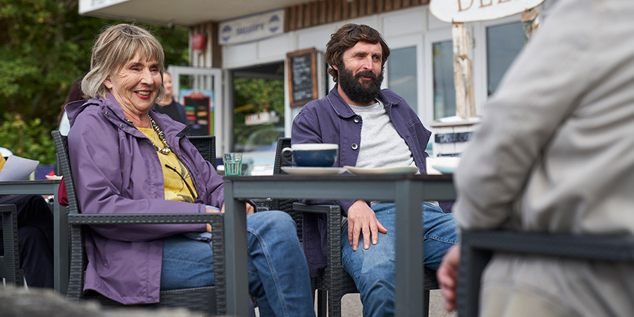 The Cockfields. Image shows from L to R: Sue (Sue Johnston), Simon (Joe Wilkinson)