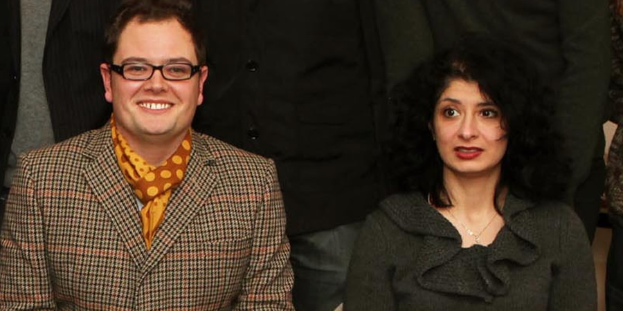 Channel 4's Comedy Gala. Image shows from L to R: Alan Carr, Shaparak Khorsandi