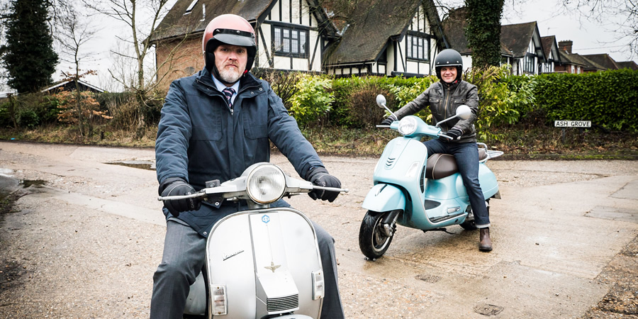 Cuckoo. Image shows from L to R: Ken (Greg Davies), Lloyd (Nigel Harman). Copyright: Roughcut Television