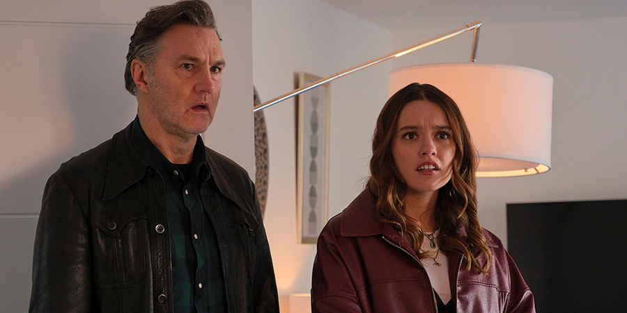 Daddy Issues. Image shows left to right: Malcolm (David Morrissey), Gemma (Aimee Lou Wood) Daddy Issues. Image shows left to right: Malcolm (David Morrissey), Gemma (Aimee Lou Wood)