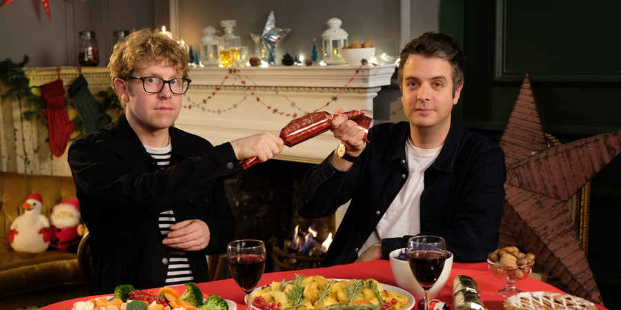 Dave's Advent Calendar. Image shows from L to R: Josh Widdicombe, Tom Craine