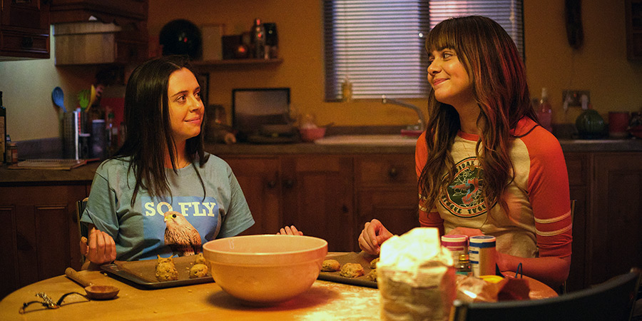 Everything I Know About Love. Image shows left to right: Birdy (Bel Powley), Maggie (Emma Appleton)