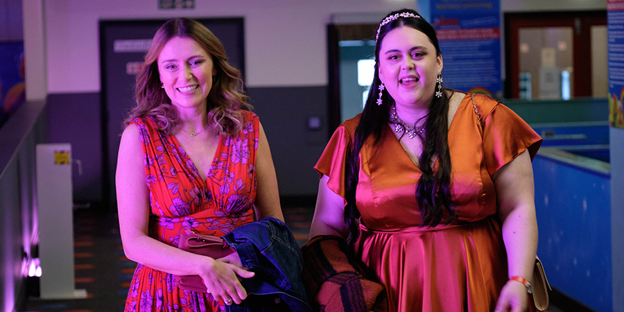 Finding Alice. Image shows from L to R: Alice (Keeley Hawes), Nicola (Sharon Rooney)