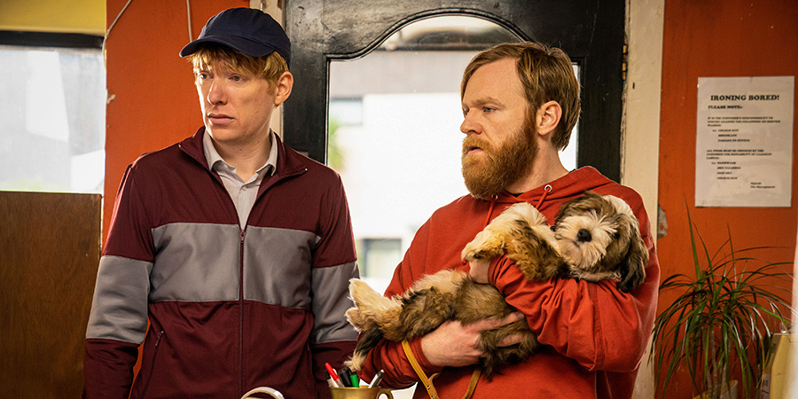 Frank Of Ireland. Image shows from L to R: Doofus (Domhnall Gleeson), Frank (Brian Gleeson). Copyright: Merman