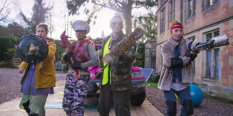 Henpocalypse!. Image shows left to right: Shelly (Callie Cooke), Zara (Lucie Shorthouse), Veena (Lauren O'Rourke), Bernadette (Elizabeth Berrington)