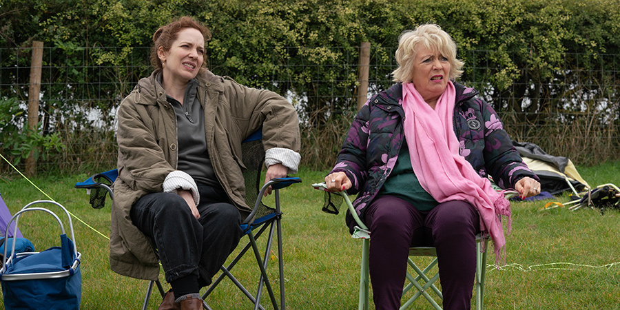 Here We Go. Image shows from L to R: Rachel (Katherine Parkinson), Sue (Alison Steadman)