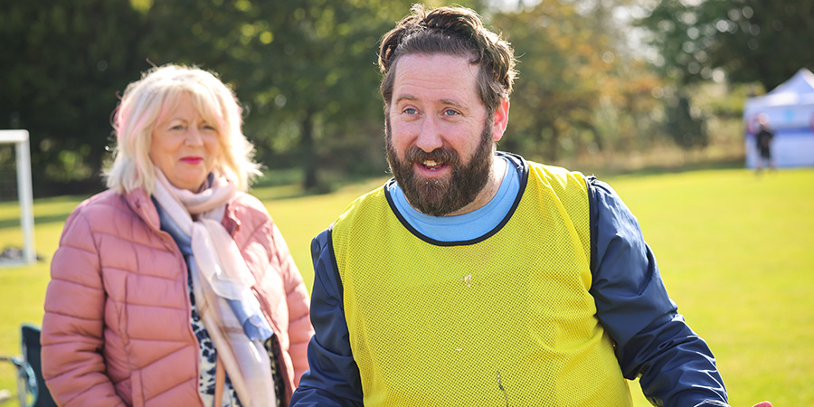 Here We Go. Image shows left to right: Sue (Alison Steadman), Paul (Jim Howick)