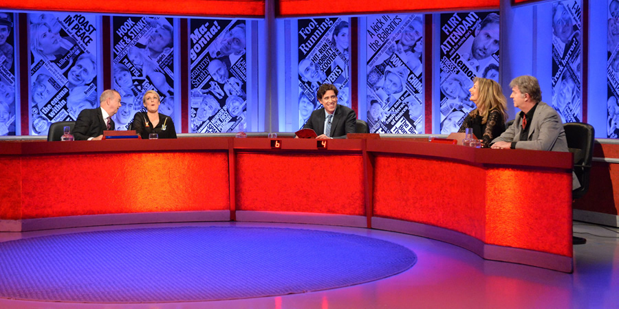 Have I Got News For You. Image shows from L to R: Ian Hislop, Steph McGovern, Stephen Mangan, Jo Caulfield, Paul Merton