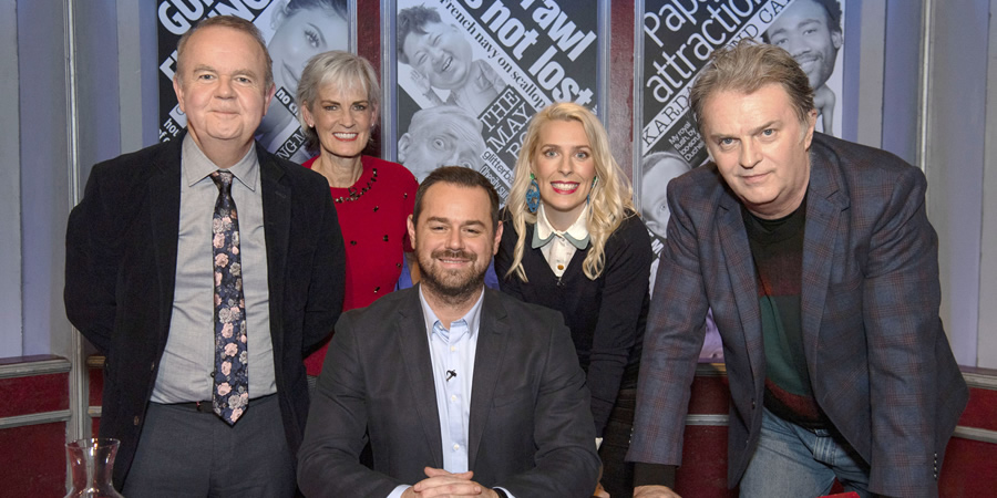 Have I Got News For You. Image shows from L to R: Ian Hislop, Judy Murray, Danny Dyer, Sara Pascoe, Paul Merton