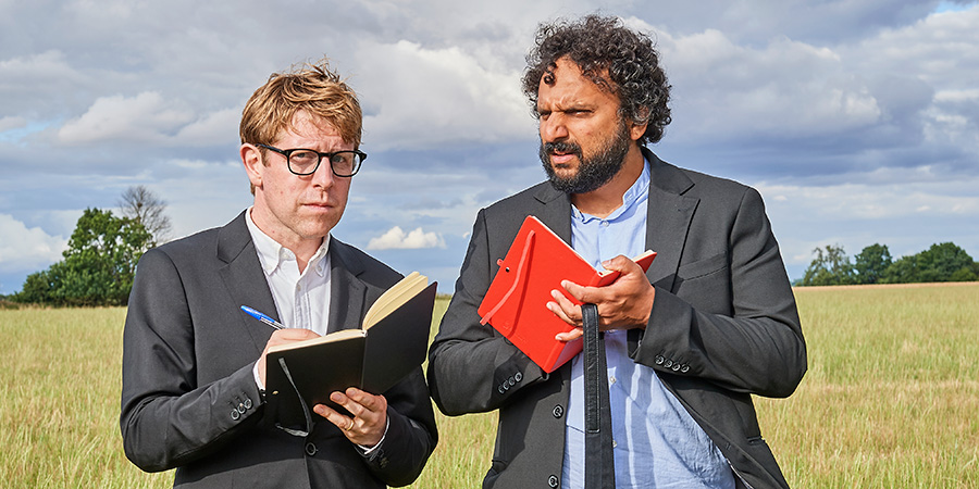 Hold The Front Page. Image shows left to right: Josh Widdicombe, Nish Kumar