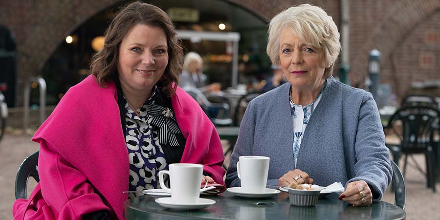 Hold The Sunset. Image shows from L to R: Sandra (Joanna Scanlan), Edith (Alison Steadman)