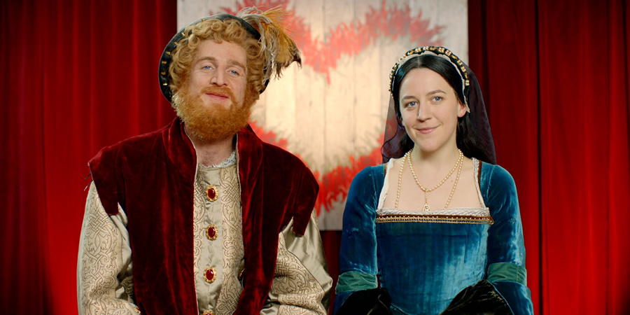 Horrible Histories. Image shows from L to R: Tom Stourton, Gemma Whelan