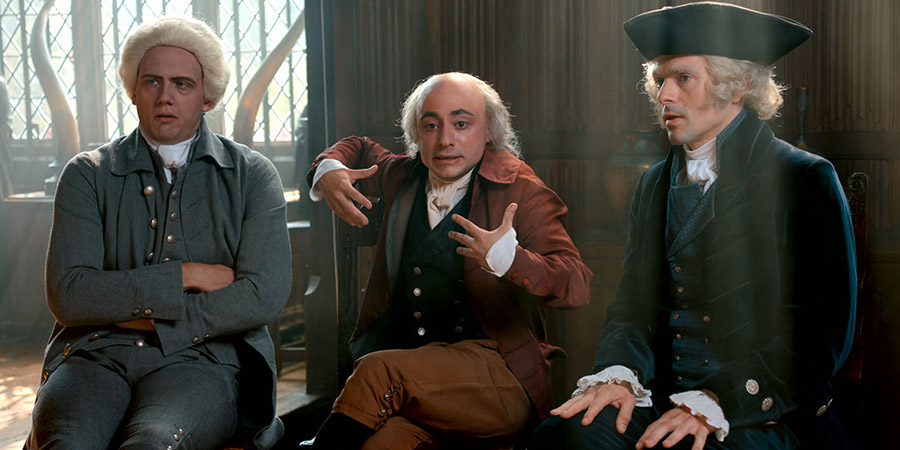 Horrible Histories. Image shows from L to R: Tom Palmer, Ryan Sampson, Jalaal Hartley