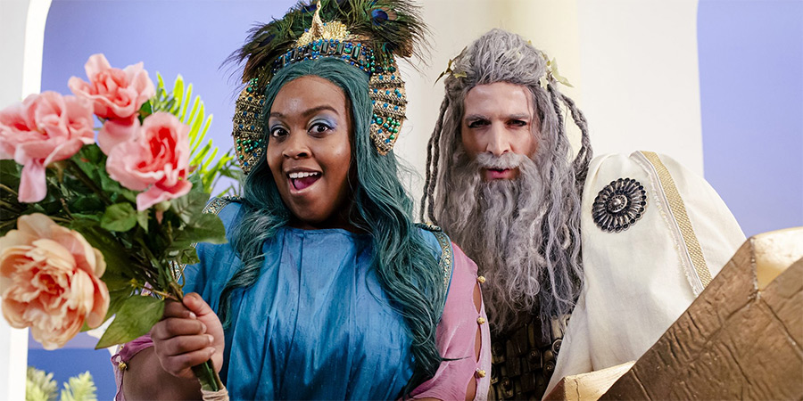 Horrible Histories. Image shows left to right: Timmika Ramsay, Tom Stourton