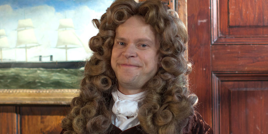 Horrible Histories. Sir Christopher Wren (Robert Webb). Copyright: Lion Television