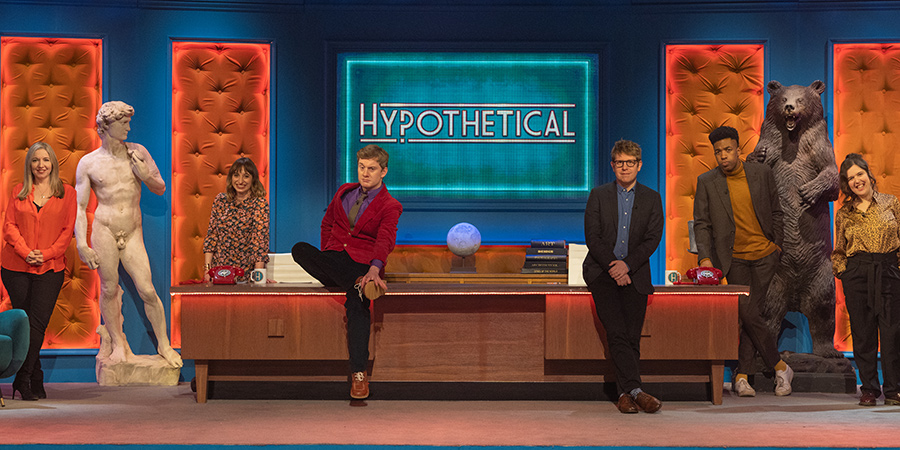 Hypothetical. Image shows from L to R: Victoria Coren Mitchell, Isy Suttie, James Acaster, Josh Widdicombe, Toussaint Douglass, Rosie Jones