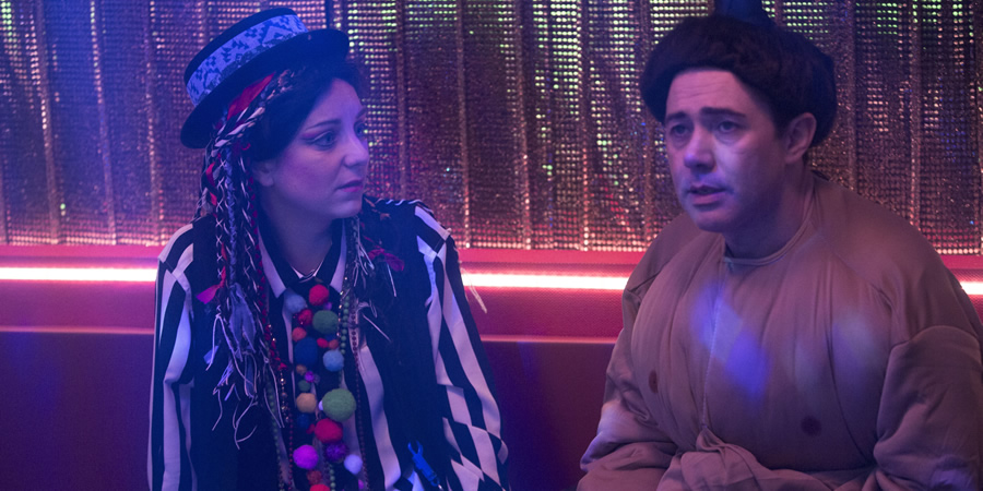 Inside No. 9. Image shows from L to R: Janet (Emily Howlett), Greg (Reece Shearsmith). Copyright: BBC