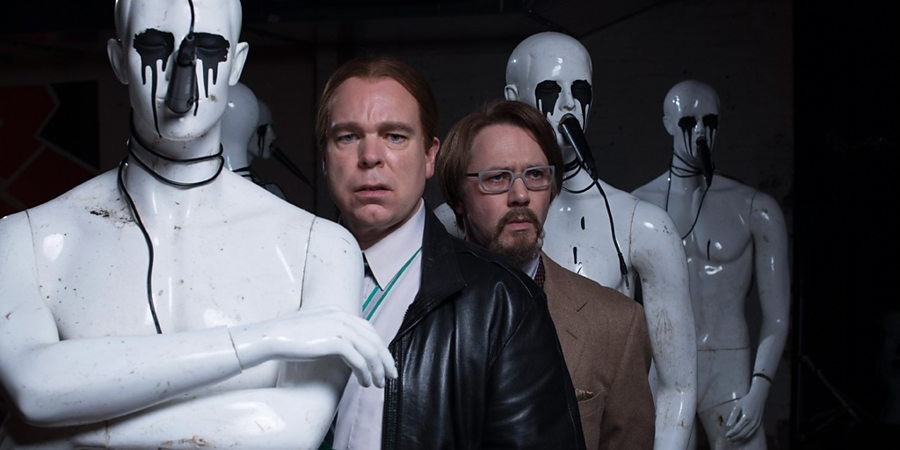 Inside No. 9. Image shows from L to R: Kenneth (Steve Pemberton), Maurice (Reece Shearsmith). Copyright: BBC