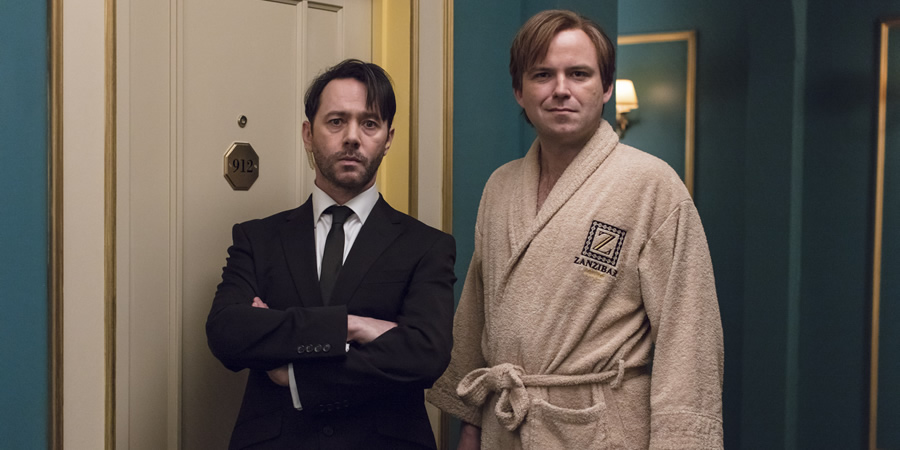 Inside No. 9. Image shows from L to R: Henry (Reece Shearsmith), Prince Rico (Rory Kinnear). Copyright: BBC