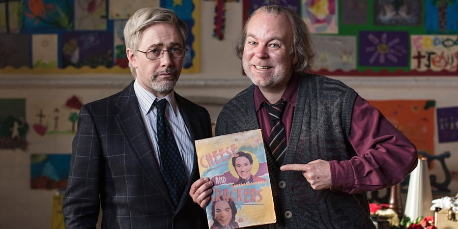 Inside No. 9. Image shows from L to R: Tommy Drake (Reece Shearsmith), Len Shelby (Steve Pemberton). Copyright: BBC