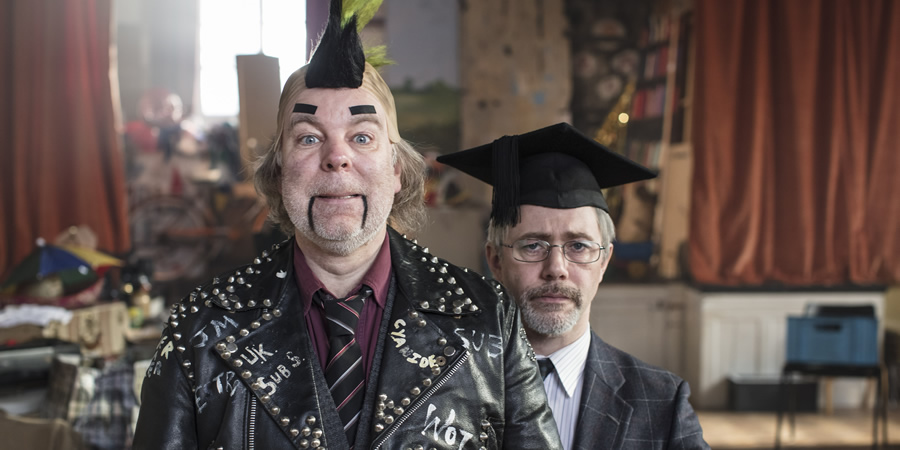 Inside No. 9. Image shows from L to R: Len Shelby (Steve Pemberton), Tommy Drake (Reece Shearsmith). Copyright: BBC