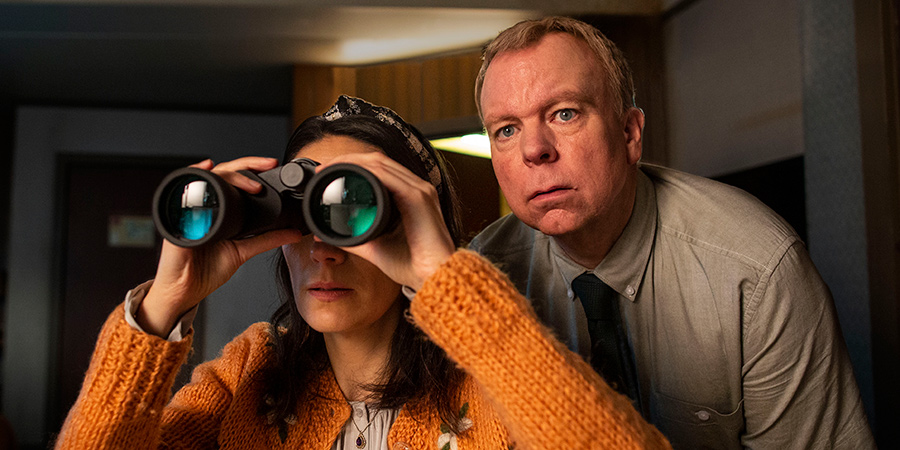 Inside No. 9. Image shows from L to R: Iris (Sian Clifford), Felix Hughes (Steve Pemberton)