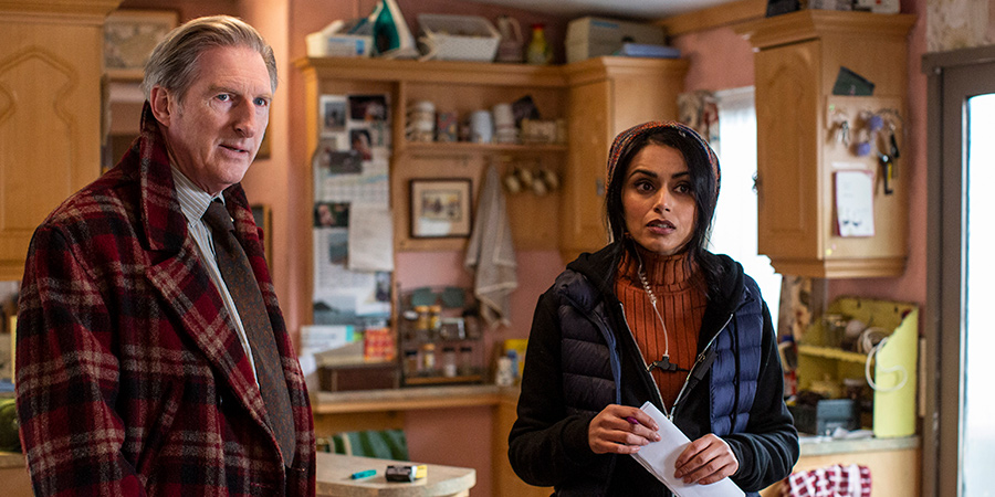 Inside No. 9. Image shows from L to R: Adrian (Adrian Dunbar), Jo (Bhavna Limbachia)