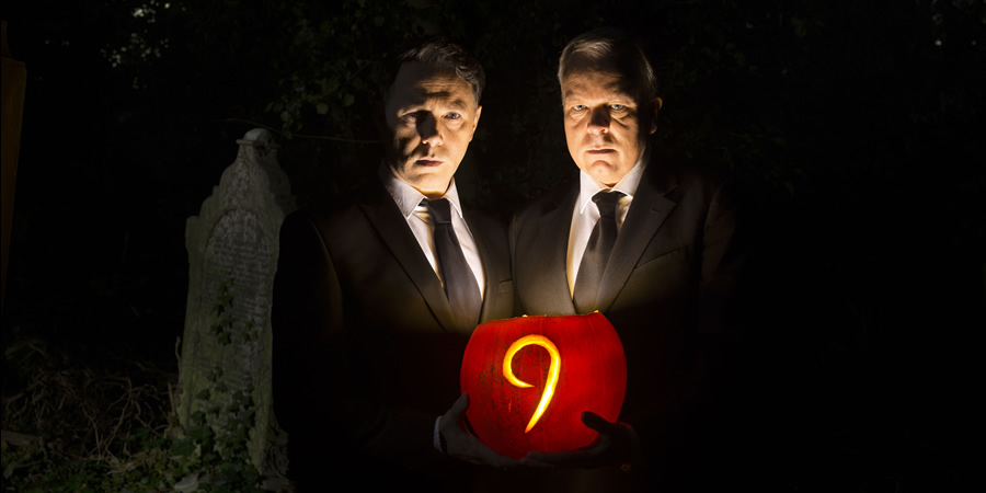 Inside No. 9. Image shows from L to R: Rev. Neil (Reece Shearsmith), Arthur Flitwick (Steve Pemberton). Copyright: BBC