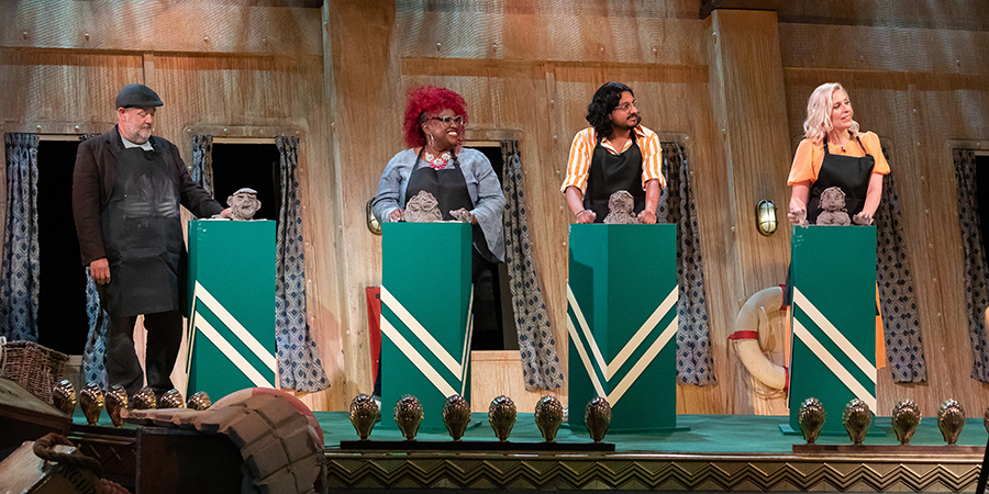 The Island. Image shows from L to R: Johnny Vegas, Ninia Benjamin, Ahir Shah, Sara Pascoe The Island. Image shows from L to R: Johnny Vegas, Ninia Benjamin, Ahir Shah, Sara Pascoe