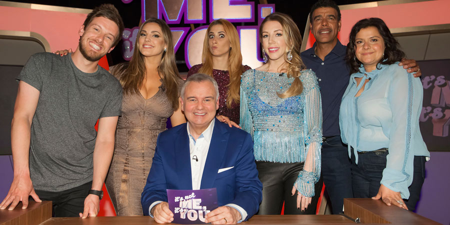 It's Not Me, It's You. Image shows from L to R: Chris Ramsey, Kelly Brook, Eamonn Holmes, Stacey Solomon, Katherine Ryan, Chris Kamara, Nina Wadia