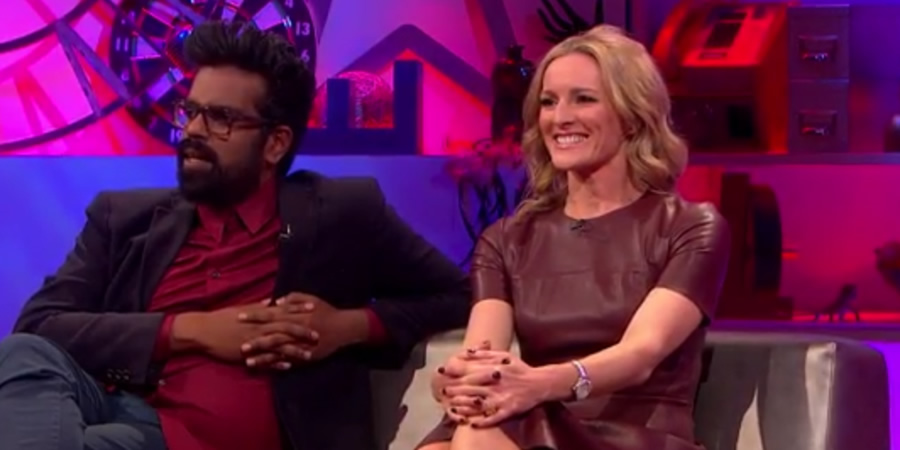 Jack Dee's HelpDesk. Image shows from L to R: Romesh Ranganathan, Gabby Logan