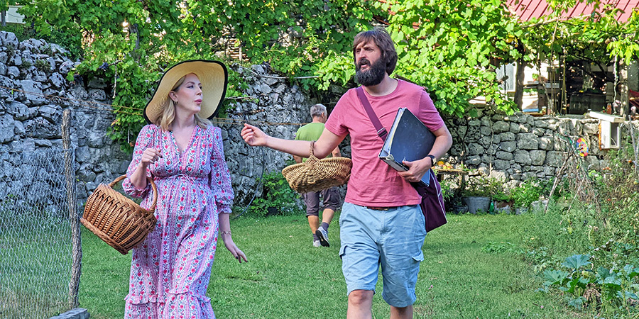 Joe & Katherine's Bargain Holidays. Image shows left to right: Katherine Ryan, Joe Wilkinson