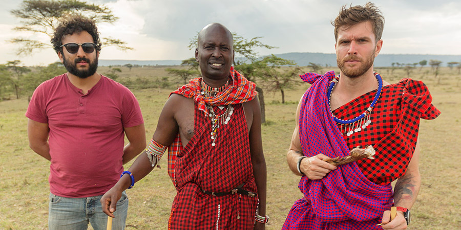 Joel & Nish Vs The World. Image shows from L to R: Nish Kumar, Joel Dommett. Copyright: Rumpus Media