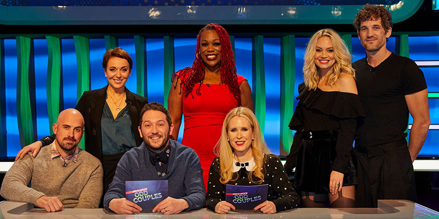 Jon & Lucy's Odd Couples. Image shows left to right: Jonathan Goodwin, Amanda Abbington, Jon Richardson, Charlene Douglas, Lucy Beaumont, Kimberly Wyatt, Max Rogers