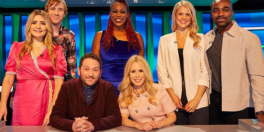 Jon & Lucy's Odd Couples. Image shows left to right: Harriet Kemsley, Bobby Mair, Jon Richardson, Charlene Douglas, Lucy Beaumont, Portia Oduba, Ore Oduba