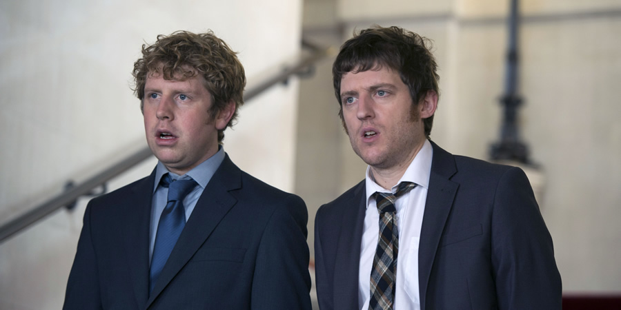 Josh. Image shows from L to R: Josh (Josh Widdicombe), Owen (Elis James). Copyright: BBC