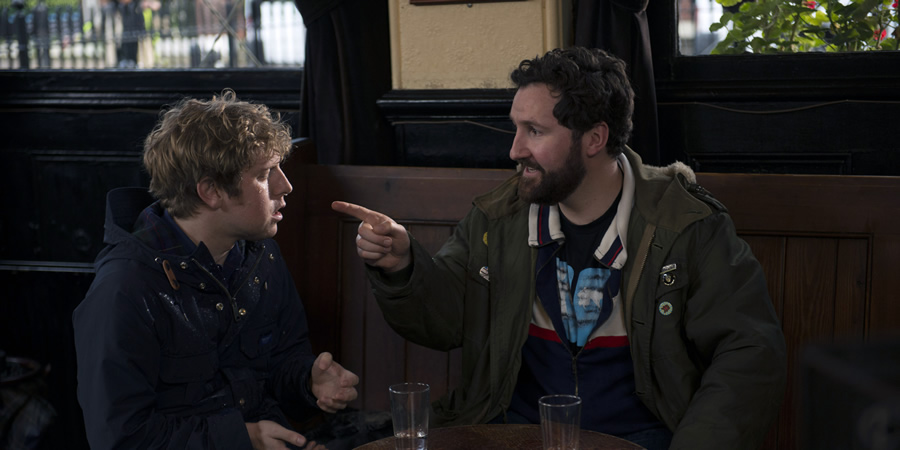 Josh. Image shows from L to R: Josh (Josh Widdicombe), Teabag (John Hollingworth). Copyright: BBC