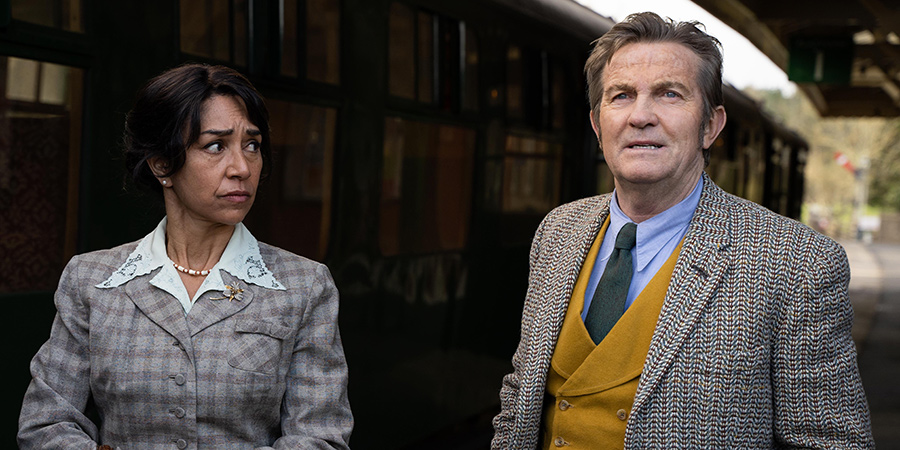 The Larkins. Image shows from L to R: Miss Chand (Seeta Indrani), Pop Larkin (Bradley Walsh)