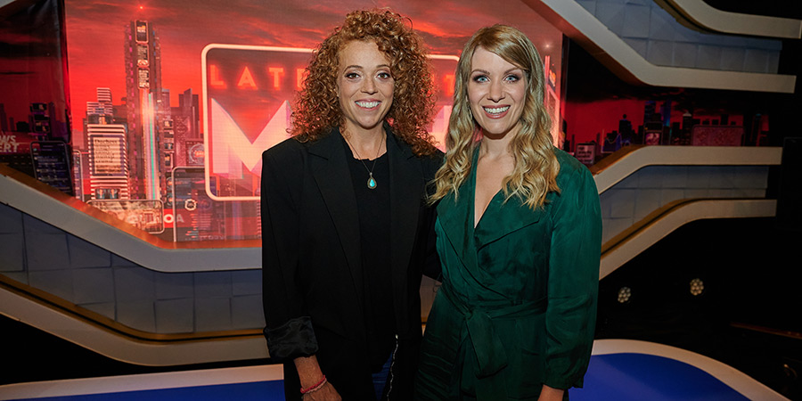 Late Night Mash. Image shows left to right: Michelle Wolf, Rachel Parris