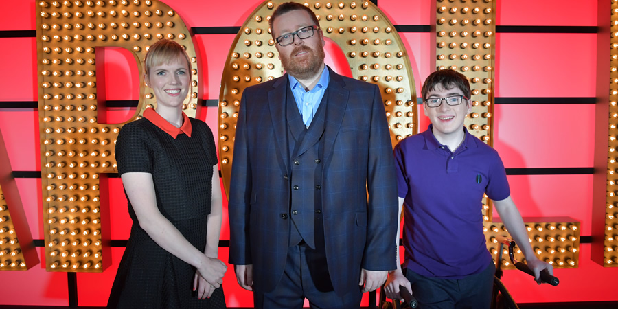 Live At The Apollo. Image shows from L to R: Holly Walsh, Frankie Boyle, Jack Carroll. Copyright: Open Mike Productions