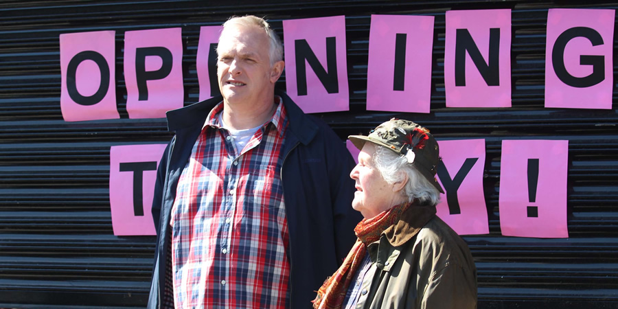Man Down. Image shows from L to R: Dan (Greg Davies), Nesta (Stephanie Cole). Copyright: Avalon Television