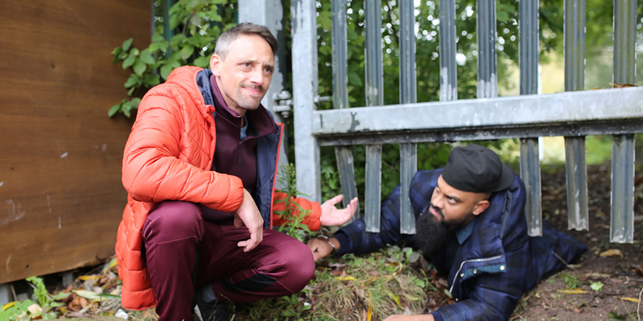 Man Like Mobeen. Image shows from L to R: Officer Harper (Perry Fitzpatrick), Mobeen (Guz Khan)