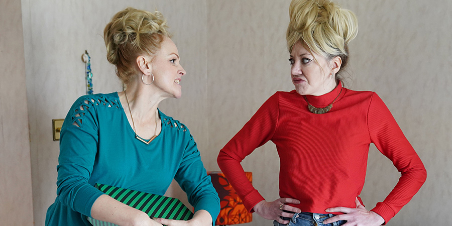 Mandy. Image shows from L to R: Susan Blower (Maxine Peake), Mandy (Diane Morgan)