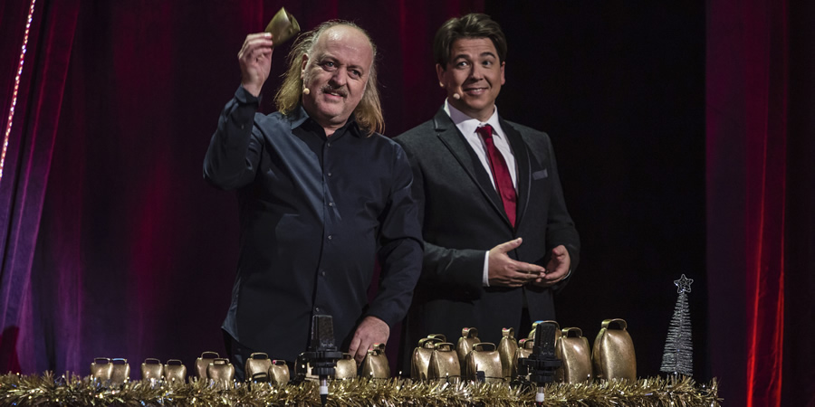 Michael McIntyre's Big Show. Image shows from L to R: Bill Bailey, Michael McIntyre. Copyright: Hungry McBear