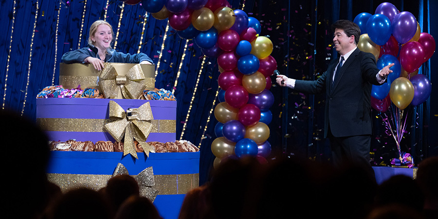 Michael McIntyre's Big Show. Image shows left to right: Brady Isaacs Pearce, Michael McIntyre