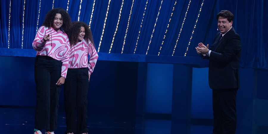 Michael McIntyre's Big Show. Image shows left to right: Gabriella Tuicicia, Jasmine Tuicicia, Michael McIntyre